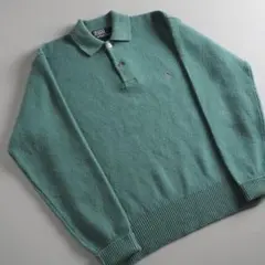 ラルフローレン ポロニット サマーニット マリン系 刺繍 90s リブ編み