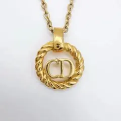 Christian Dior ネックレス CDロゴ サークル ツイスト ゴールド