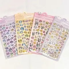 4枚セット⭕️ぷくぷく シール 立体 3D ボンボン ドロップ ぷっくり シール帳