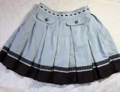 Axes Femme 水色と茶色プリーツキュロット