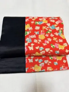 洒落帯　袋帯　短尺　レトロポップ ひよこ柄帯 個性的