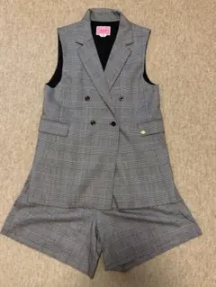 kate spade チェック柄ベスト&ショートパンツセット 160