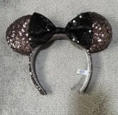 ディズニー カチューシャ スパンコール ブラウン ブラック