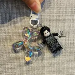【新品】シザーハンズ/映画/ジョニーデップ/ブロックキーホルダー/アメリカン雑貨