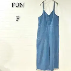 ファン 【F】 オーバーオール カジュアル デニム ジーンズ シンプル 無地