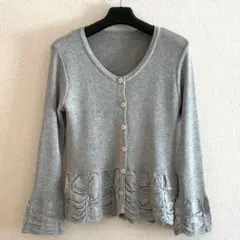 AZU ＊フリルデザイングレー長袖カーディガン