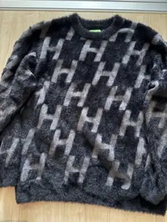 HUF モヘアライク Hロゴ クルーネックニット Lサイズのサムネイル