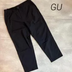GU ナイロンパンツ ブラック　黒　テーパード ウエストゴム L 大きめ