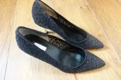 RANDA ブラック スパンコール ハイヒール　23.5cm