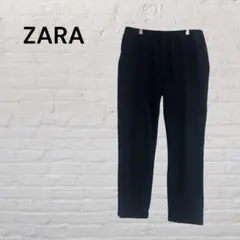 ZARA テーパードパンツ ブラック M相当 ウエストゴム ドローコード ザラ