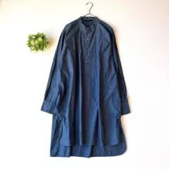 45rpm インディゴ染め シャツブラウス バンドカラー 藍染 紺ネイビー 45rpm 45R 藍染感謝10thコットン長袖シャツ 紺2 (K-129531) | DC