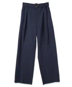 CULLNI クルニ ベルト付きタックワイドパンツ　スラックス ネイビーのサムネイル