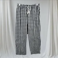 無印良品 ギンガムチェック コットン イージーパンツ Mサイズ 白黒チェック