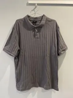 H&M ポロシャツ グレー Lサイズ ニットタイプ ニットポロ リブニットポロ