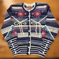 MORIKA SACHIKO 刺繍入りカーディガン