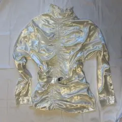 Embryo Satin Ruched High Neck Blouse