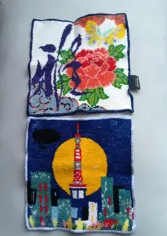 Hotman タオルハンカチ 花柄と東京タワー