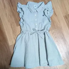 PETIT BATEAU ストライプ ノースリーブワンピース 116cmのサムネイル