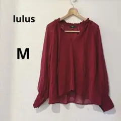 lulus 【M】　赤　長袖シャツ おしゃれ トップス