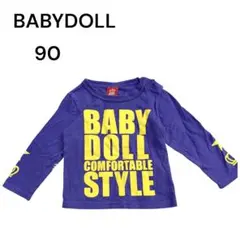 【ベビードール】90cm 長袖 カットソー Tシャツ ロゴ プリント 王冠