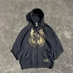 90s 55DSL フルジップ スウェットパーカー アニマルプリント Y2K