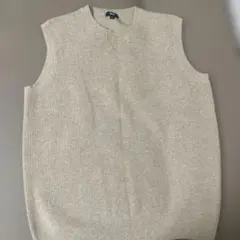 UNIQLO ベージュ リブ編み ベスト M