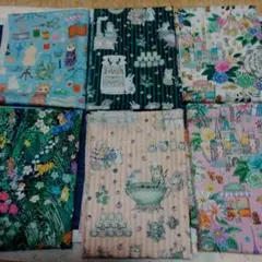 ユキエモン生地シーチング　縦50cm横25cm 6枚セット 柄変更不可