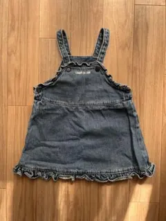 コムサイズム　デニム フリル付きオーバーオール 80cm