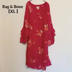 ✨一点限り✨Rag & Bone 【XL 】花柄ピンクワンピース　濃いピンク