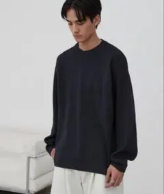 WYM MILANO RIB HEAVY WEIGHT POKNIT チャコール