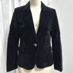 黒 ベロア　テーラードジャケット