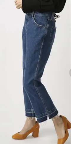 AZULBYMOUSSY センタープレスカットオフDENIM PTデニムパンツ