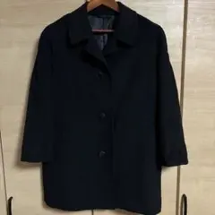 高級 深喜毛織 FUKAKI KEORI カシミヤ100% ブラックコートS