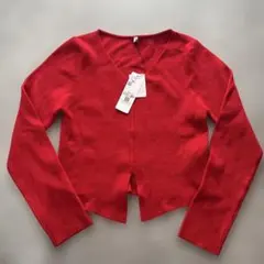 新品　comcoca レッド ニット M