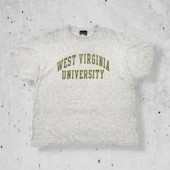 90sヴィンテージカレッジロゴTシャツ霜降りグレーウエストバージニア大学古着XL