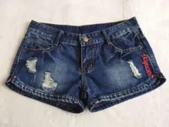 美品 デニムショートパンツ ブルー S
