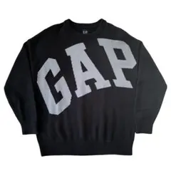 ヴィンテージ GAP ギャップ 90s ニット ブラック ビッグロゴ L相当