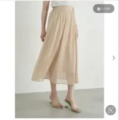 earth music&ecology 楊柳シフォンギャザースカート ベージュ
