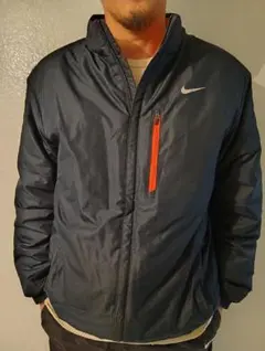 NIKE ナイロン中綿ジャケット フーディー NAVY