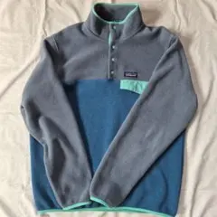 patagonia フリースジャケット グレー/ターコイズ　シンチラ