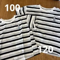 ボーダーお揃いTシャツ　100,120のサムネイル