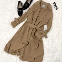 ナノユニバース✨ベージュ トレンチコート ウエストベルト 春コート 36