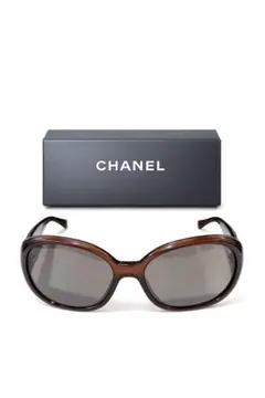 CHANEL サングラス カメリア ココマーク ブラウン ケース・箱付 美品