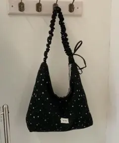 【大容量×軽量】星柄ギャザーハンドルショルダーバッグ A4サイズ収納可
