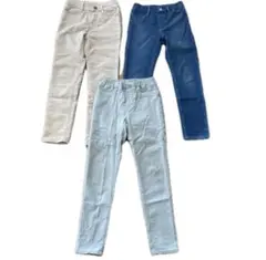 キッズ 長ズボン 3点セット デニム パンツ 130cm まとめ売り