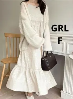 GRL ジャガードフレアキャミワンピース[kz419] F