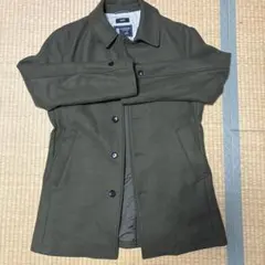 SHIPS SUPER140'S 100%ウールコート オリーブ