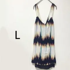 タイダイ柄 ノースリーブチュニック　L リゾート　シフォン　キャミ　個性的　古着