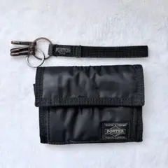 PORTER 吉田カバン 三つ折り財布 キーリング付き ブラックのサムネイル