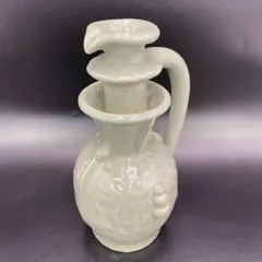 青白磁 陽刻葉紋 水注 影青 水注 注壺 酒注 高さ22.5cm R8SA27